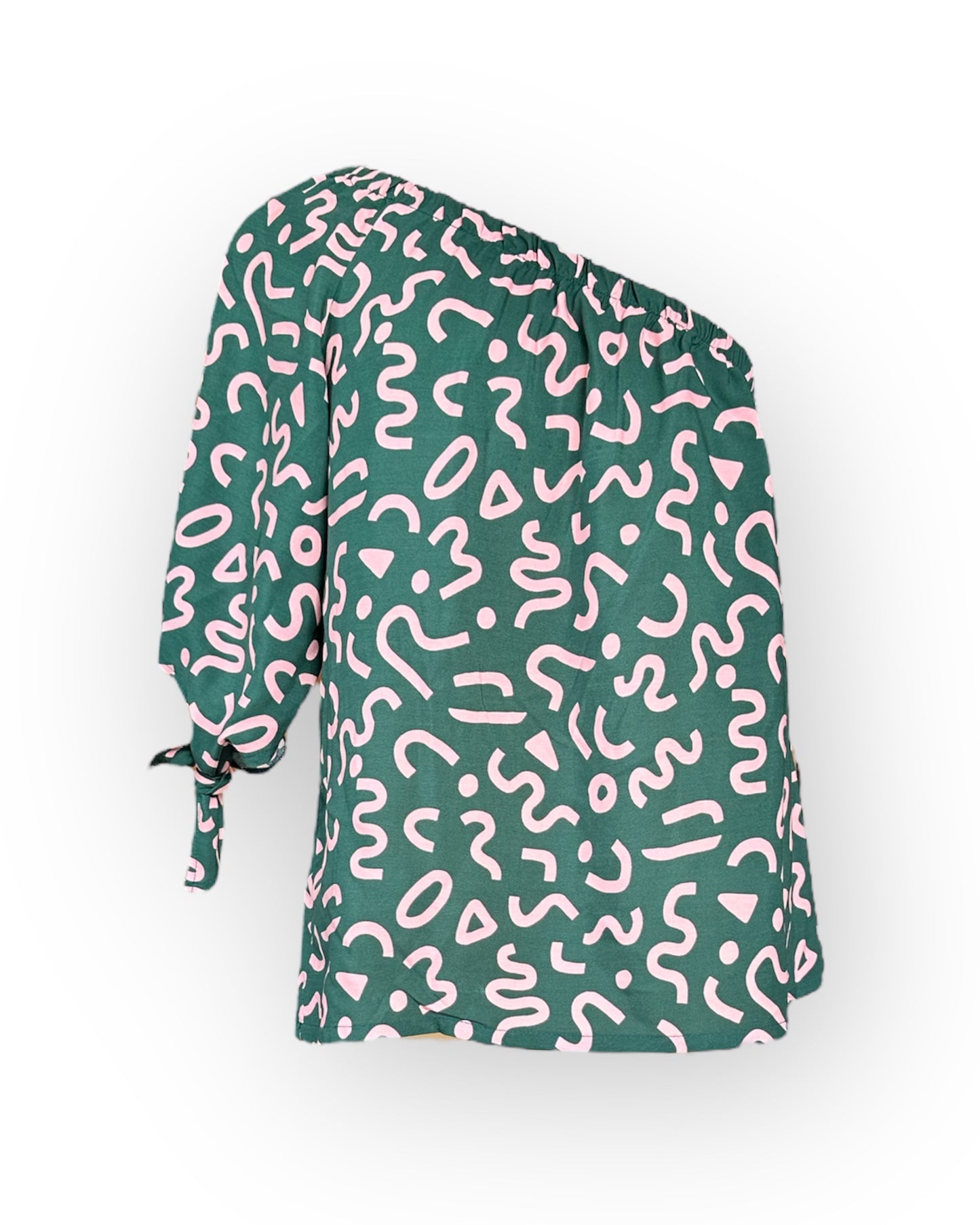 Top Jill - Green doodles