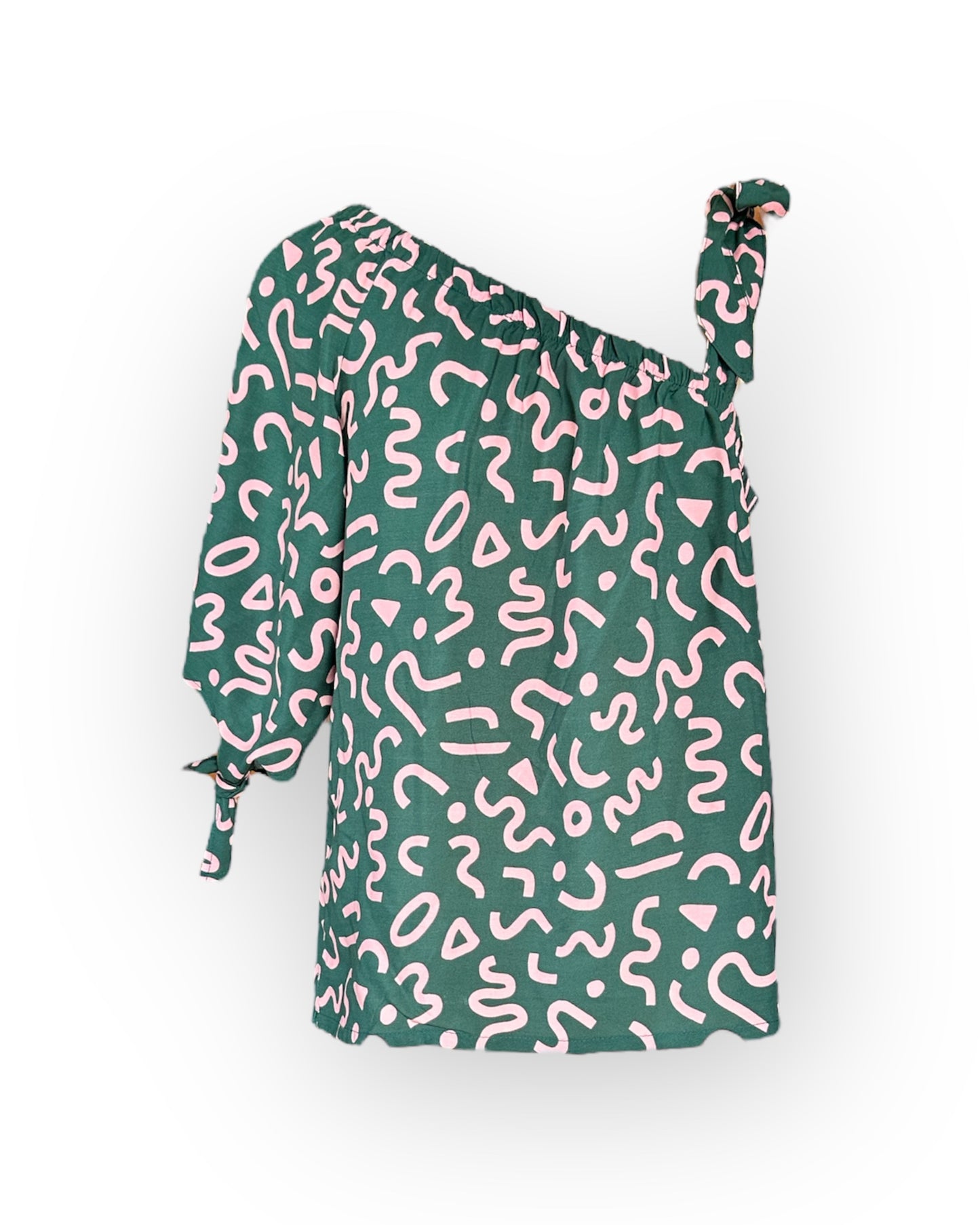 Top Jill - Green doodles