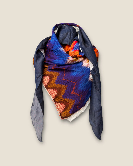 Scarf - Ikat Cobalt Jeans