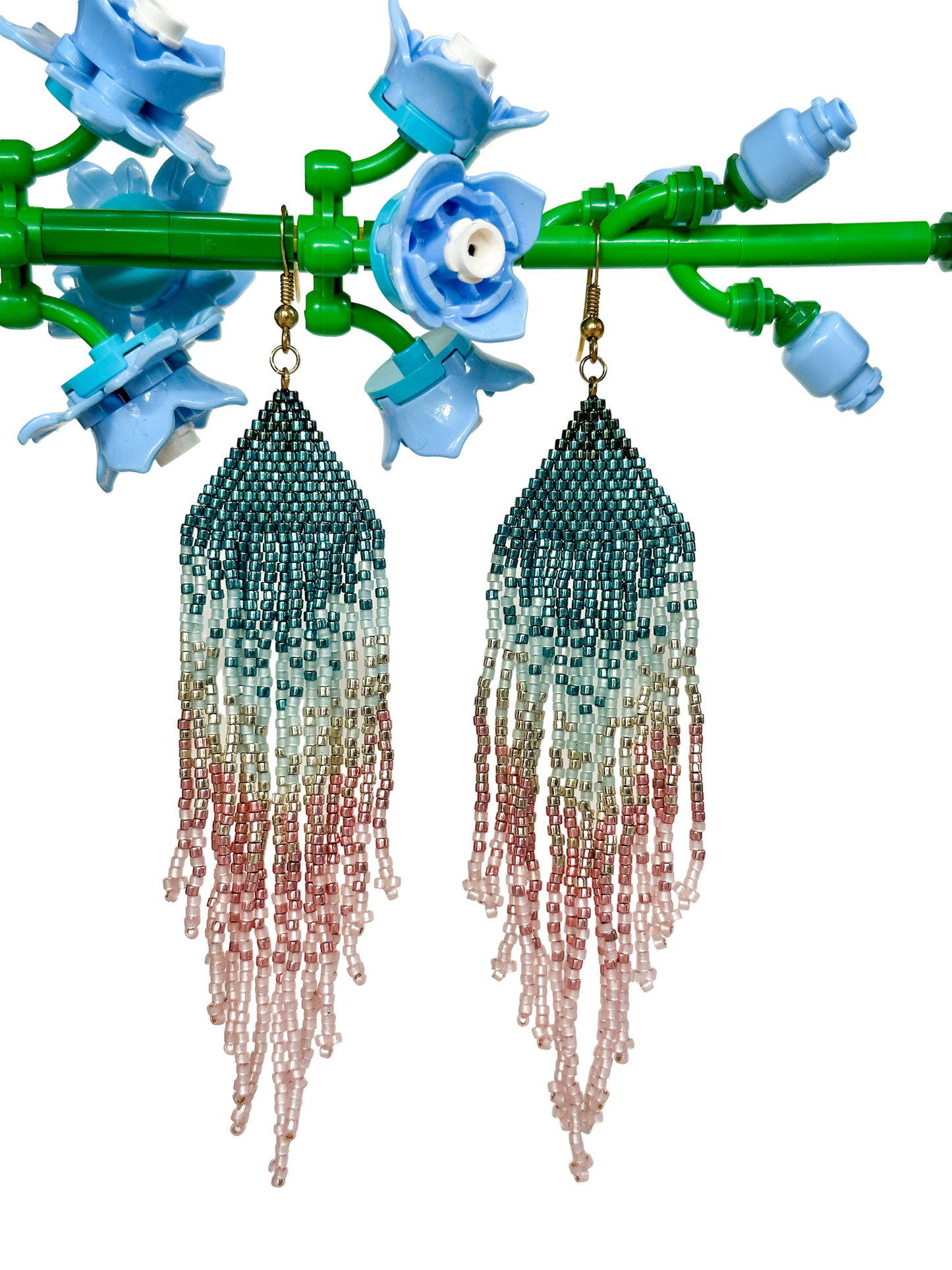 Becky blue/pink earrings